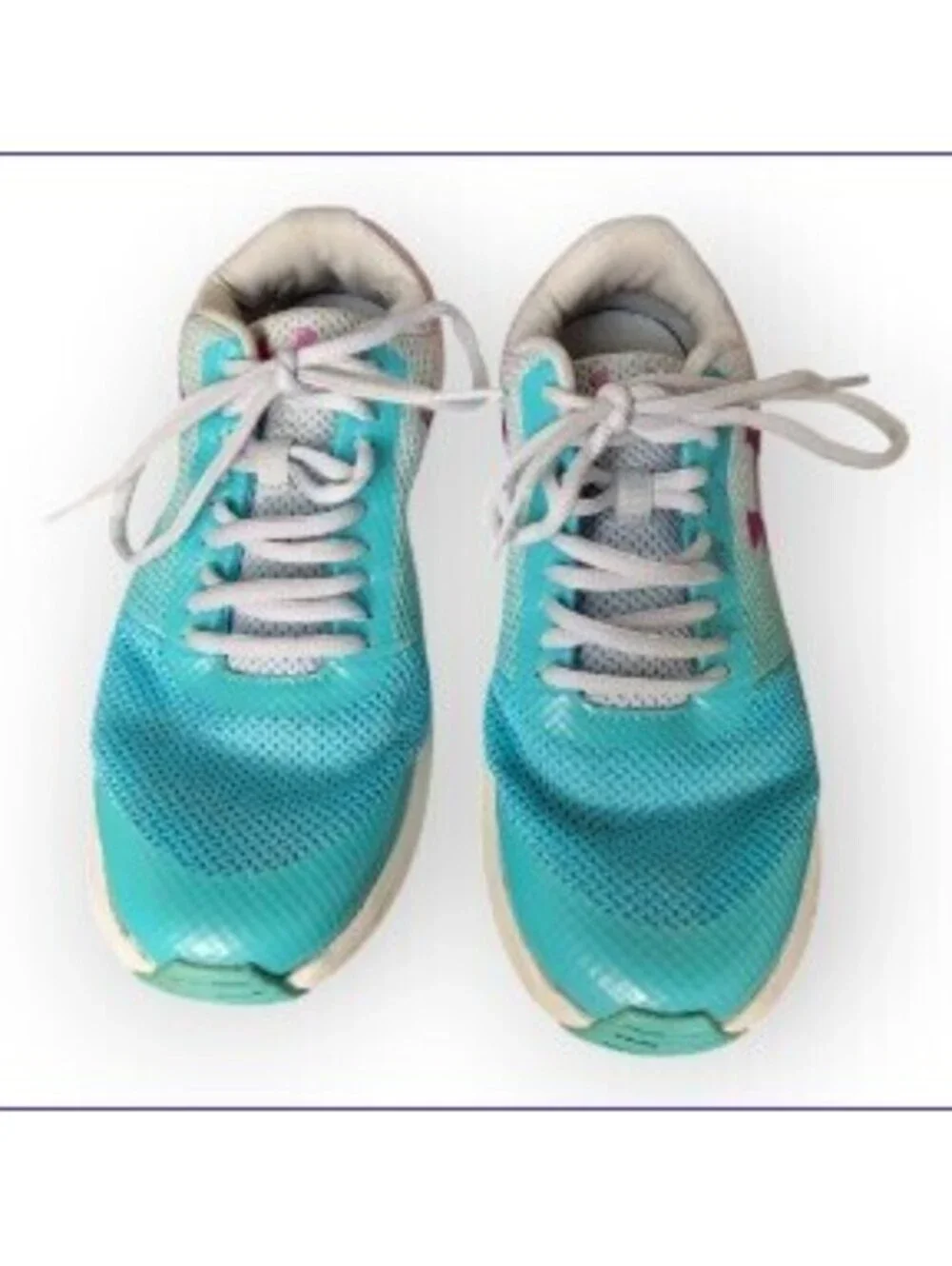Under Armour Charged Womens 7.5/6Y Running Shoes Teal Pink Ombre Mesh Sneakers